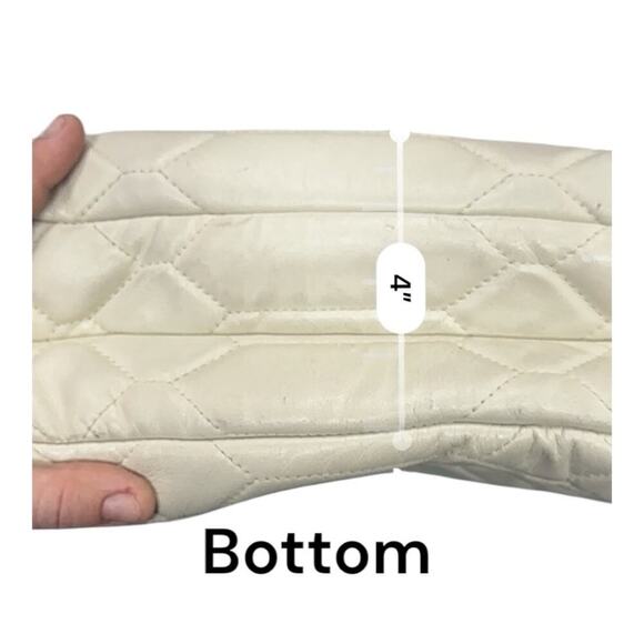 Zadig & Voltaire Cream Quilted Clutch Handbag - Picture 8 of 10